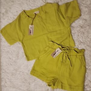 Lime Green Women's Shorts Set